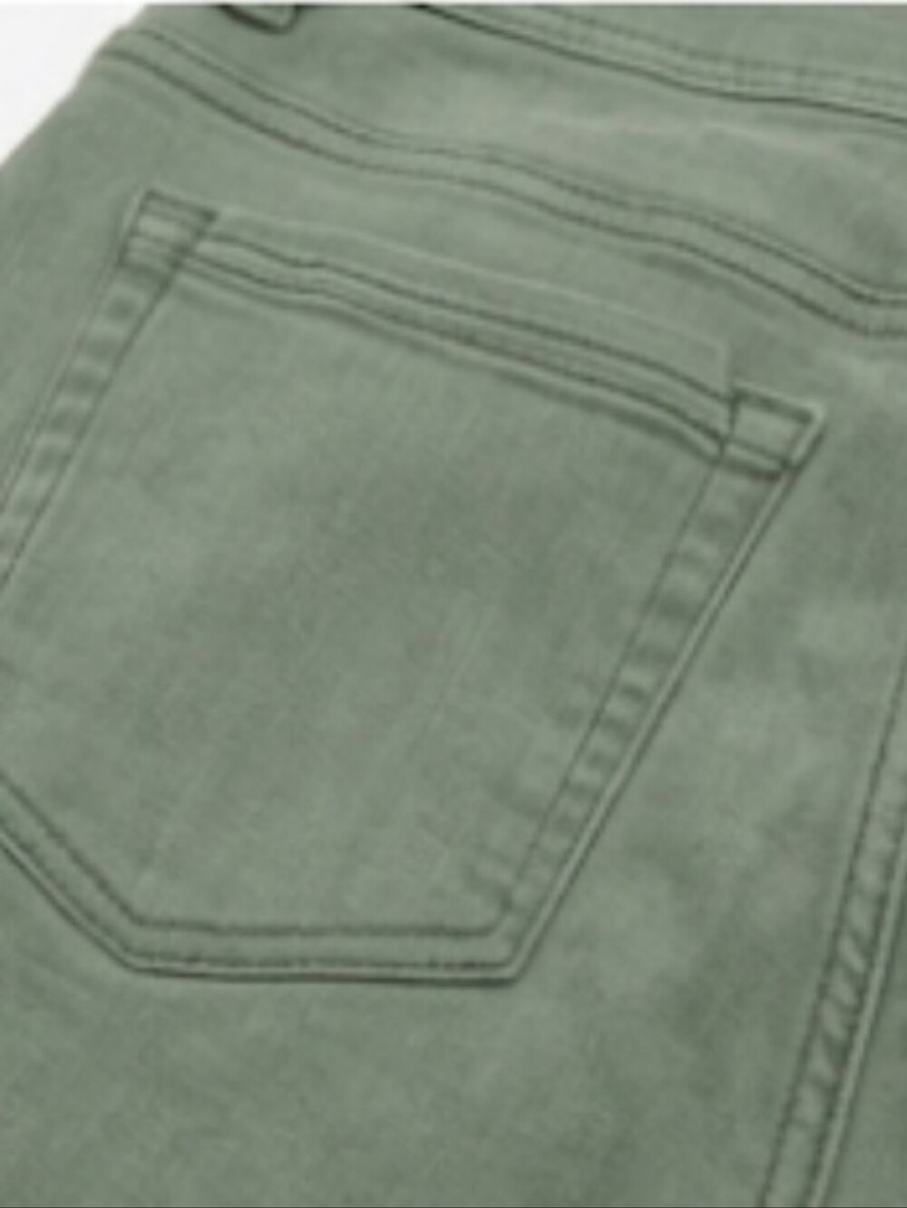 High-Rise Cropped Straight Jeans in Sage Green- Size 8 - Picture 3 of 3